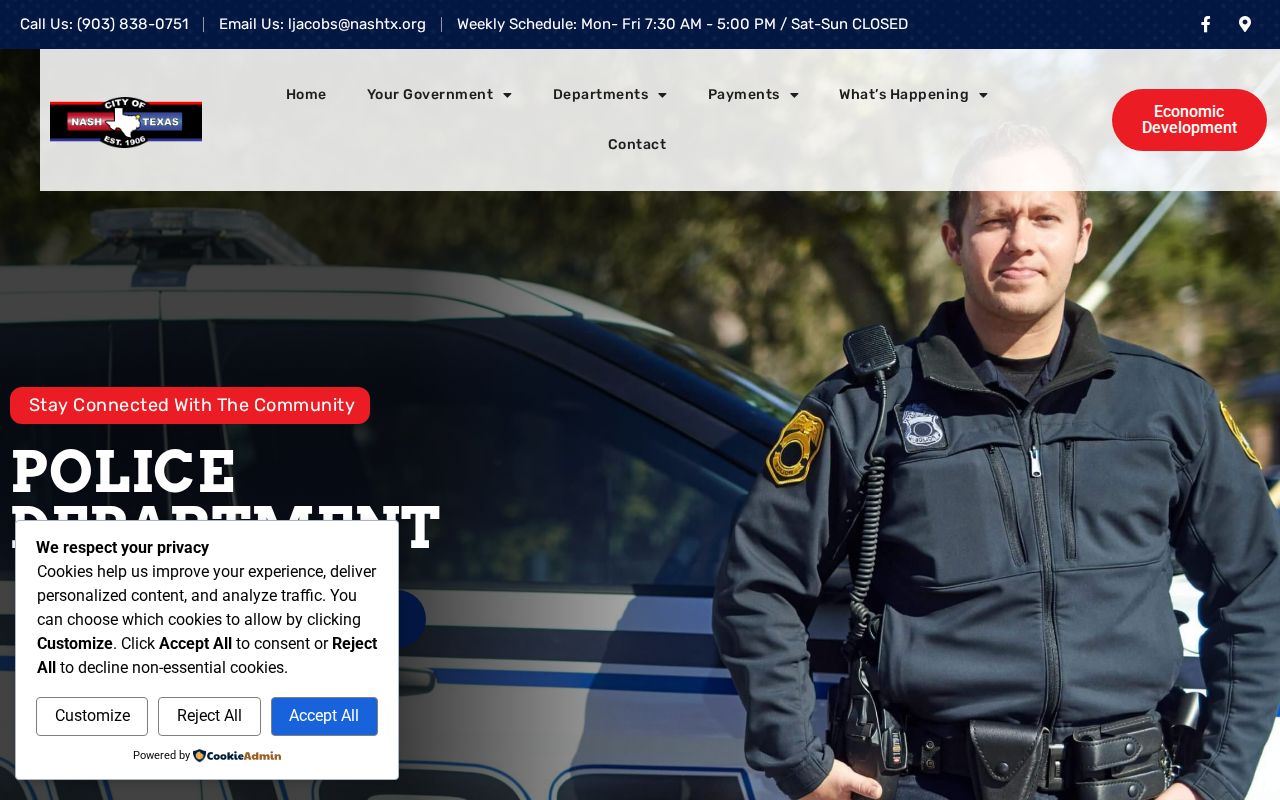 Nash warrant records: Nash Police Department contact information