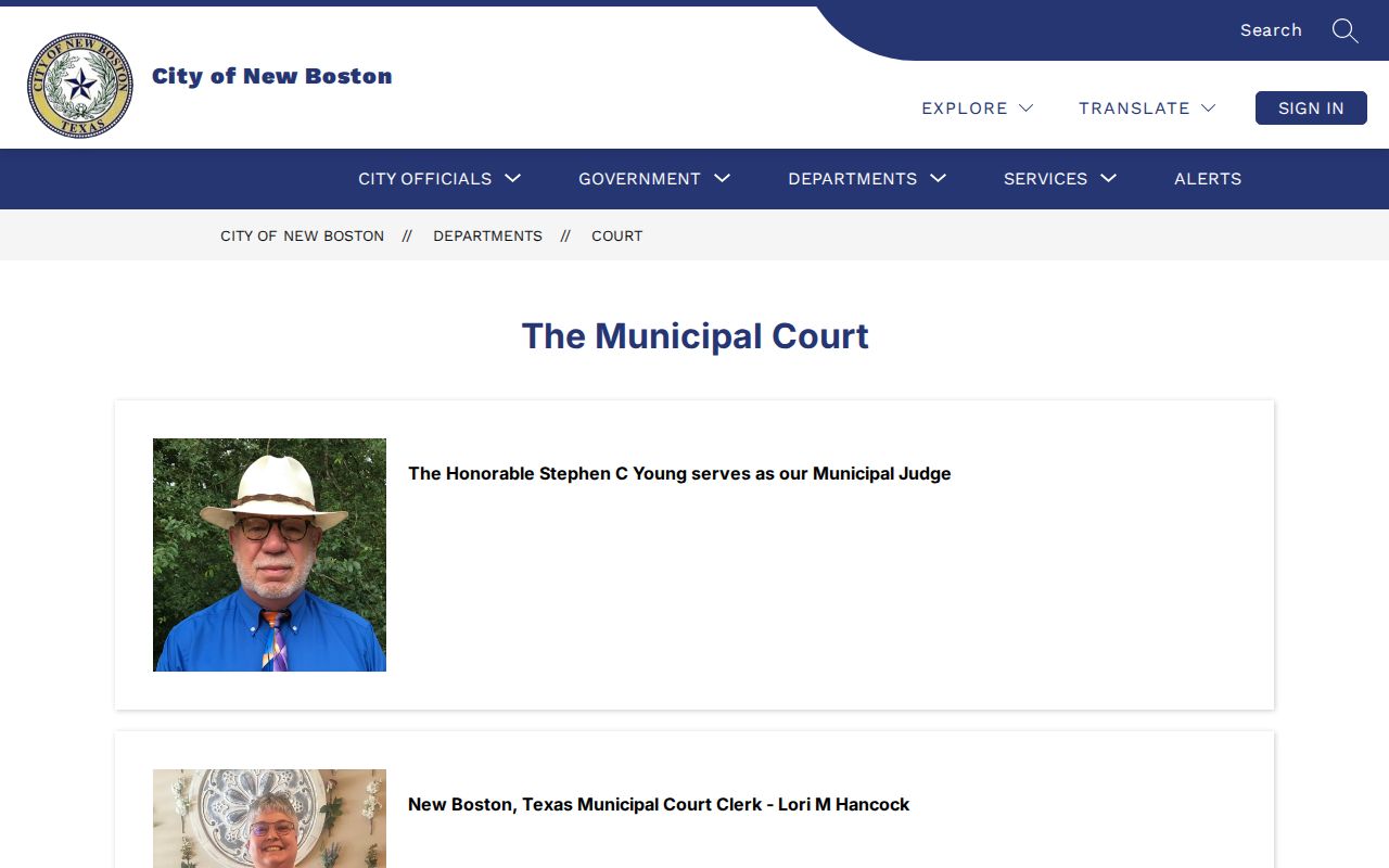 New Boston warrant records: municipal court contact route